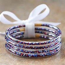 Bracelet - Americana Patriotic Confetti Bangle