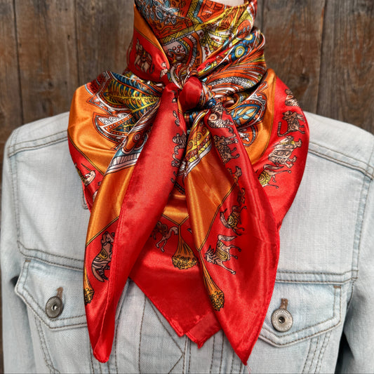 Accessories | Wild Rag Red and Orange Safari