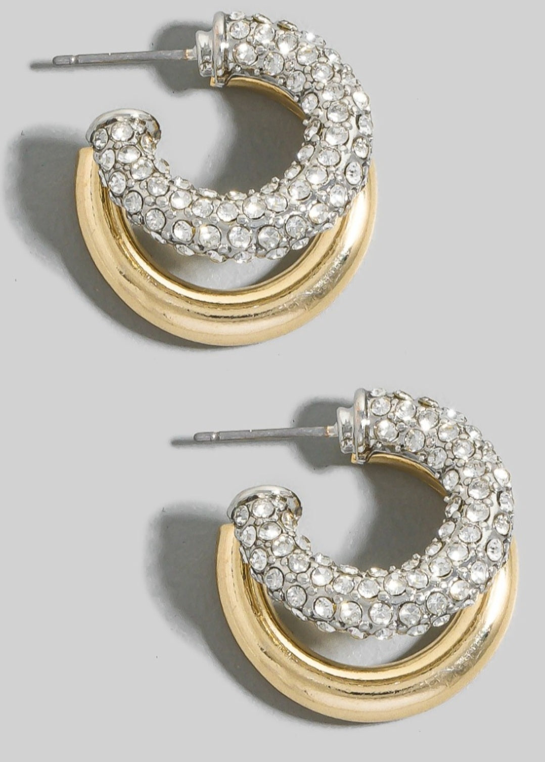 Jewelry | Earrings Double Layered Pave Hoop