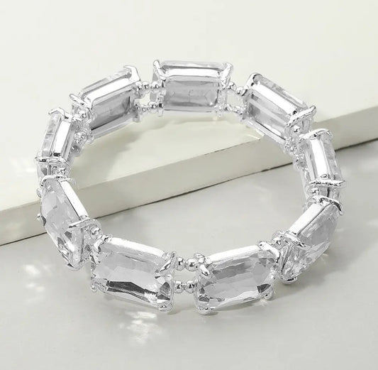Bracelet - Clear Emerald Cut Stone