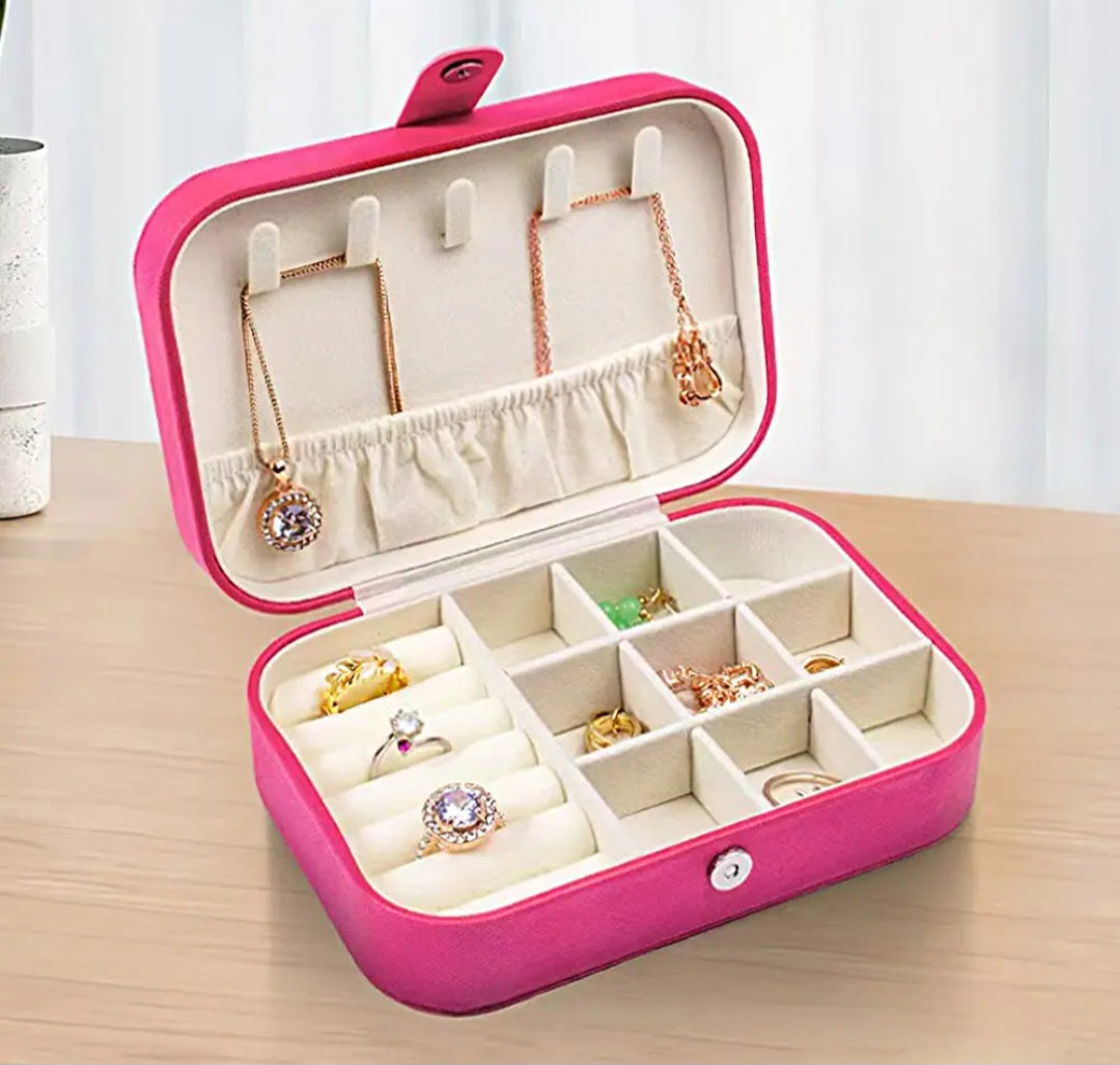 Jewelry Box - Faux Leather Fuchsia