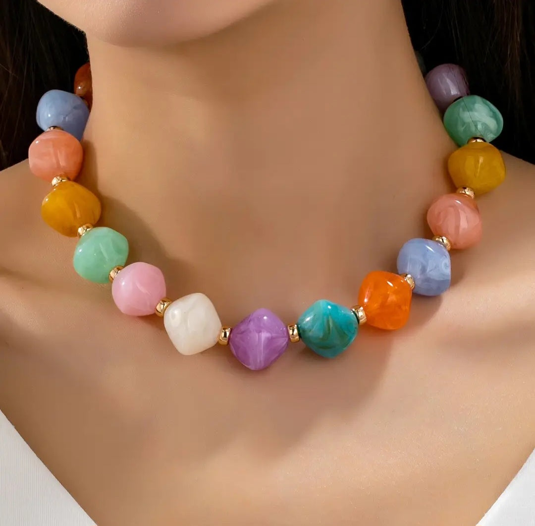 Necklace - Color Pop Chunky Beaded