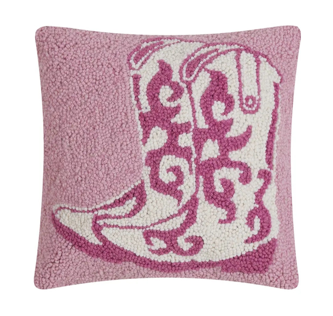 Throw Pillow - Pink Cowboy Boots