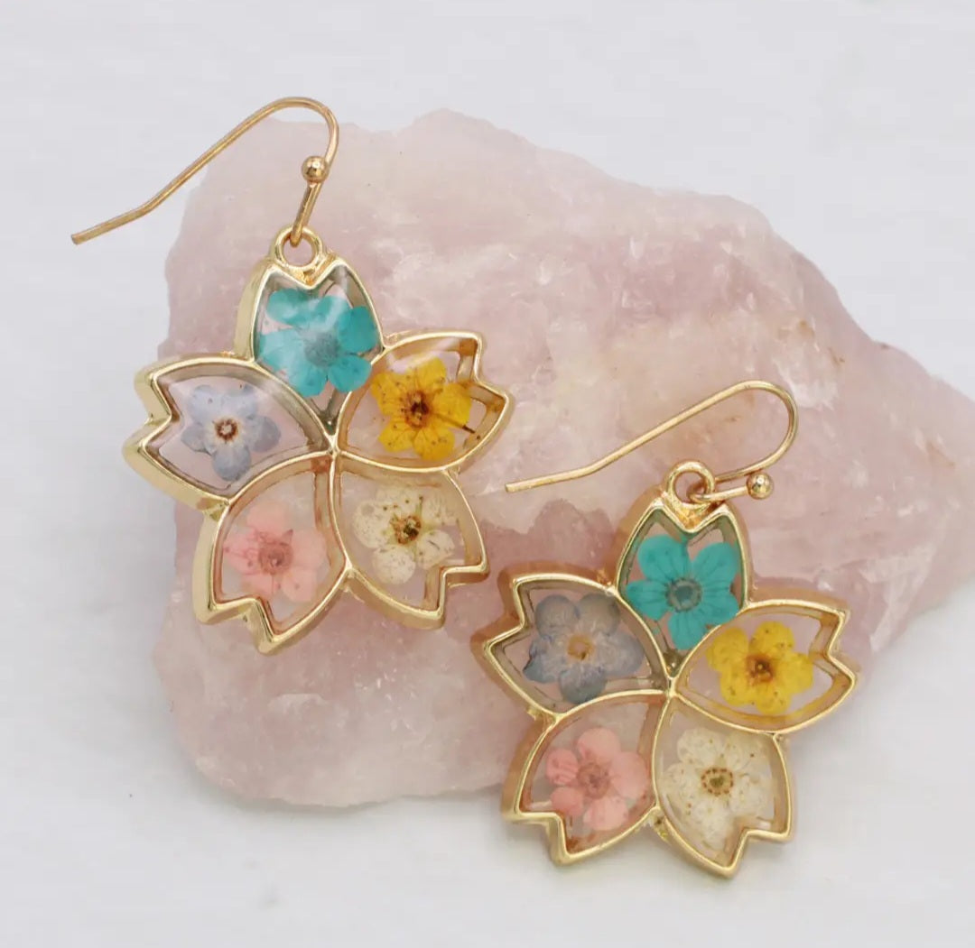 Earrings - Dried Flower Petals