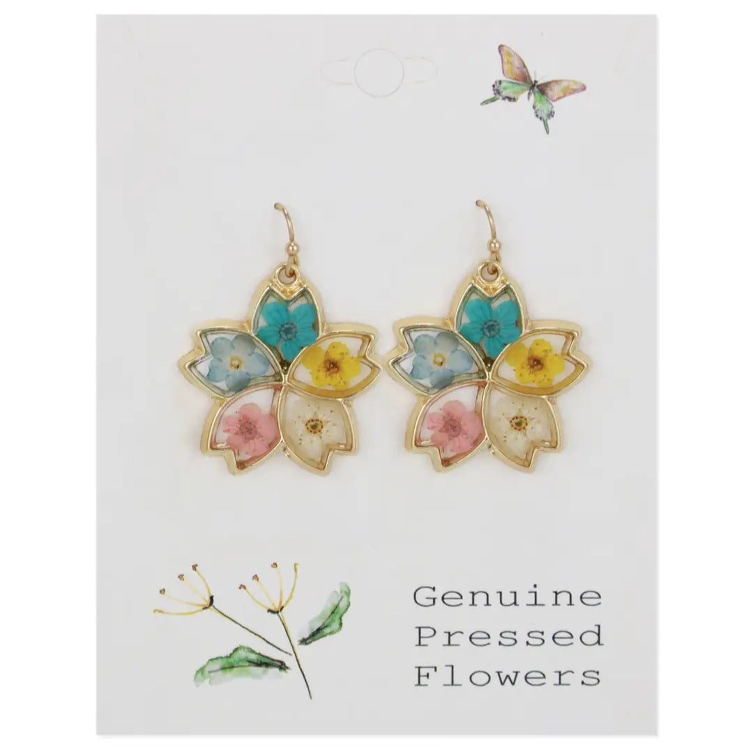 Earrings - Dried Flower Petals