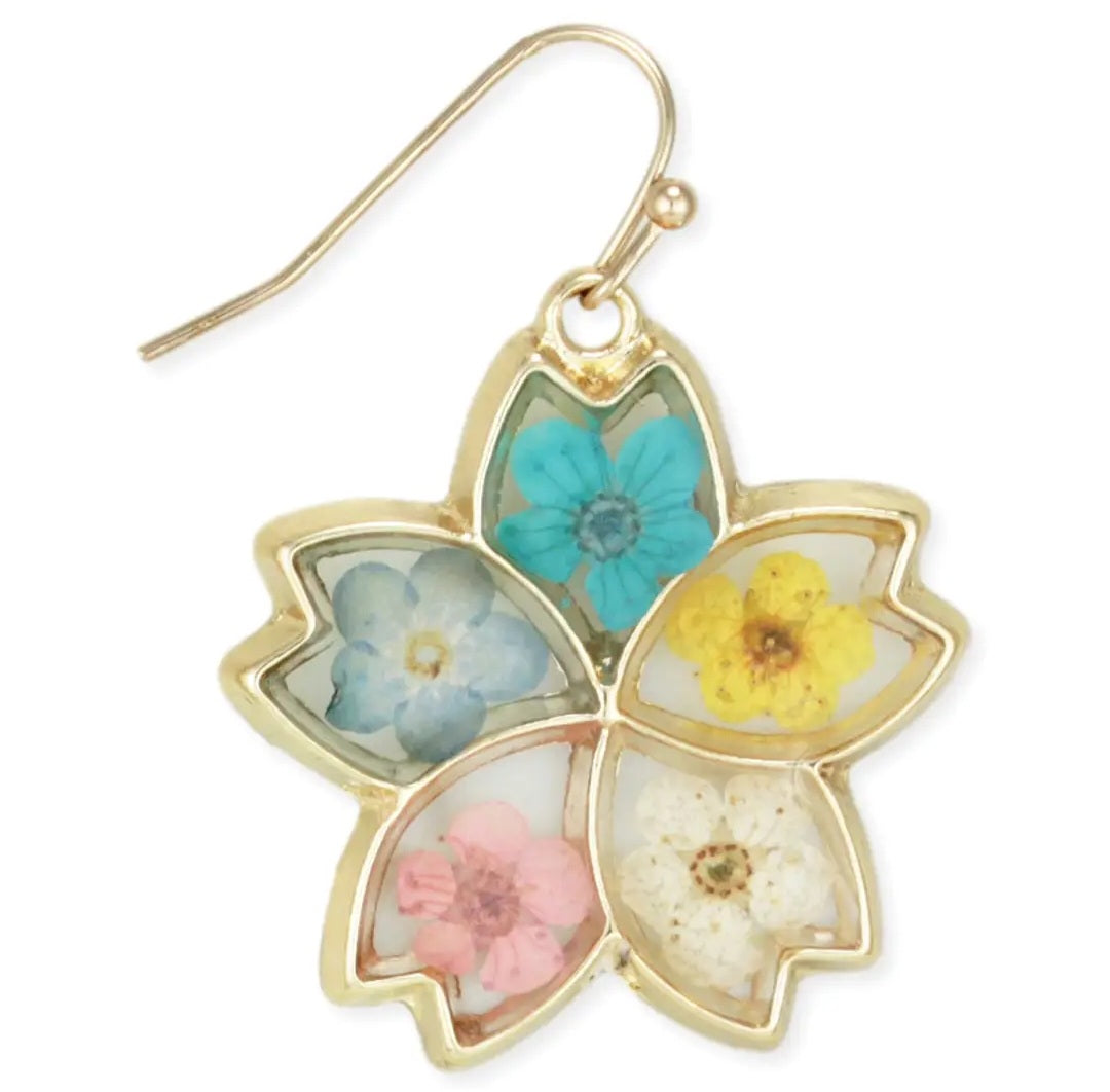 Earrings - Dried Flower Petals
