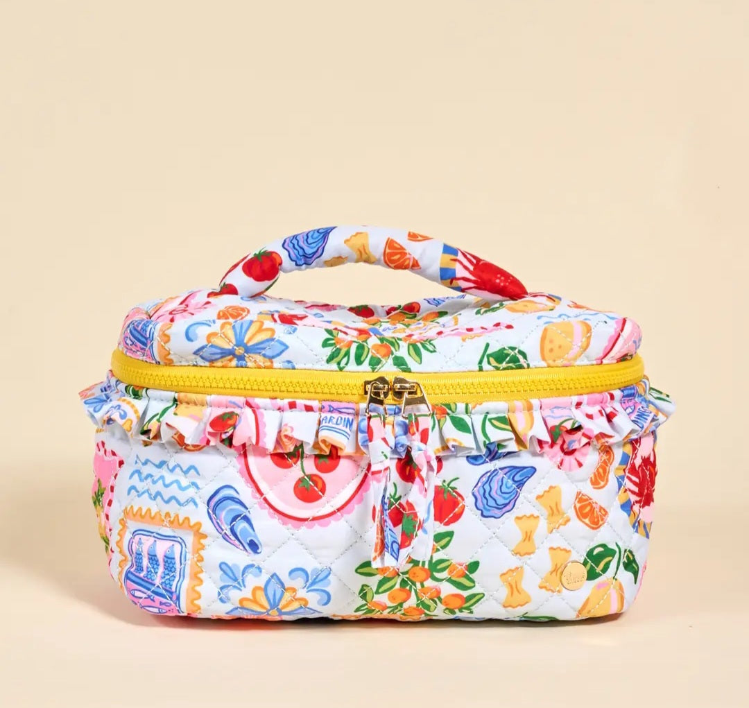 Cosmetic Bag - Coastal Ruffle Trim