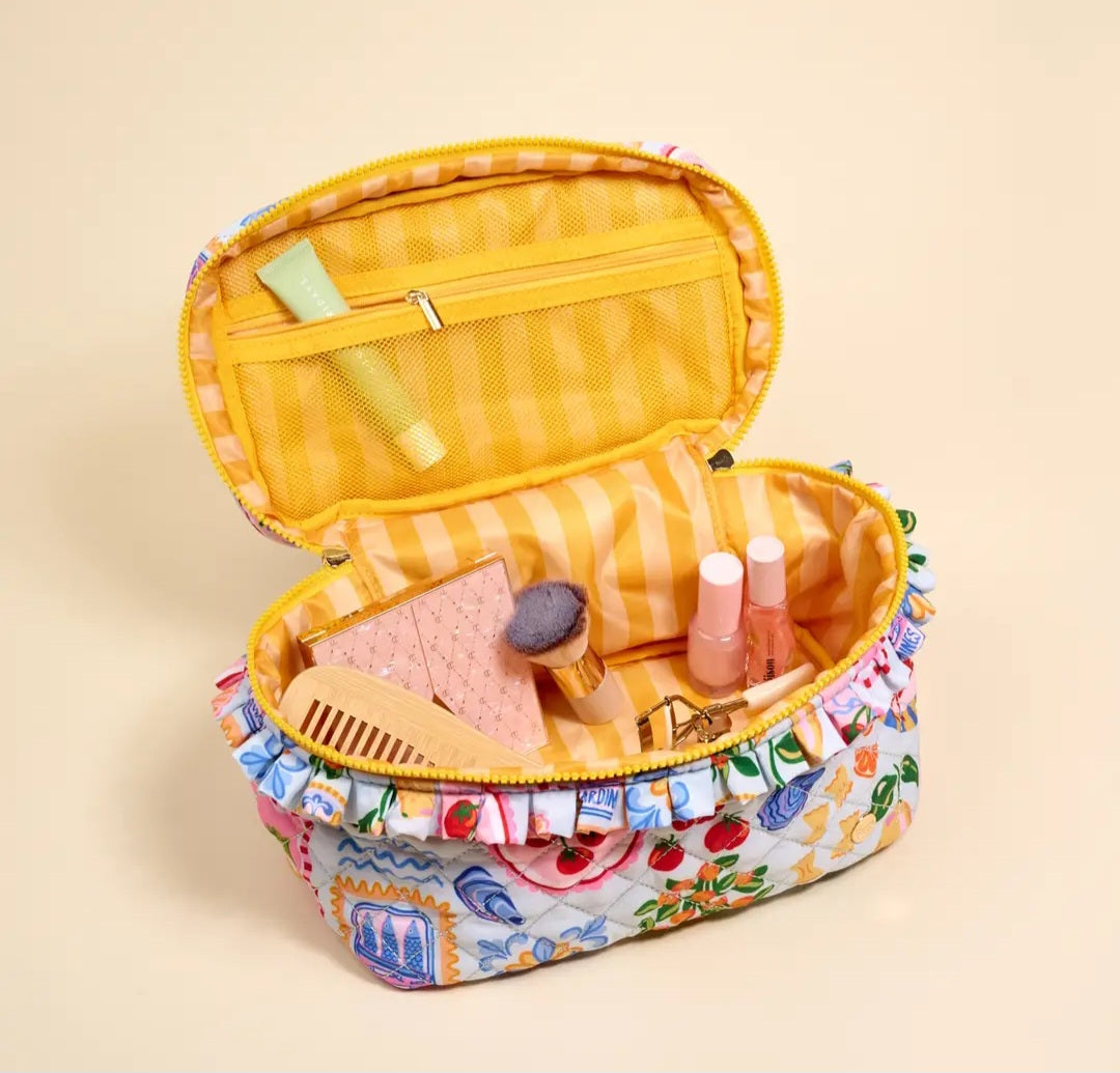 Cosmetic Bag - Coastal Ruffle Trim
