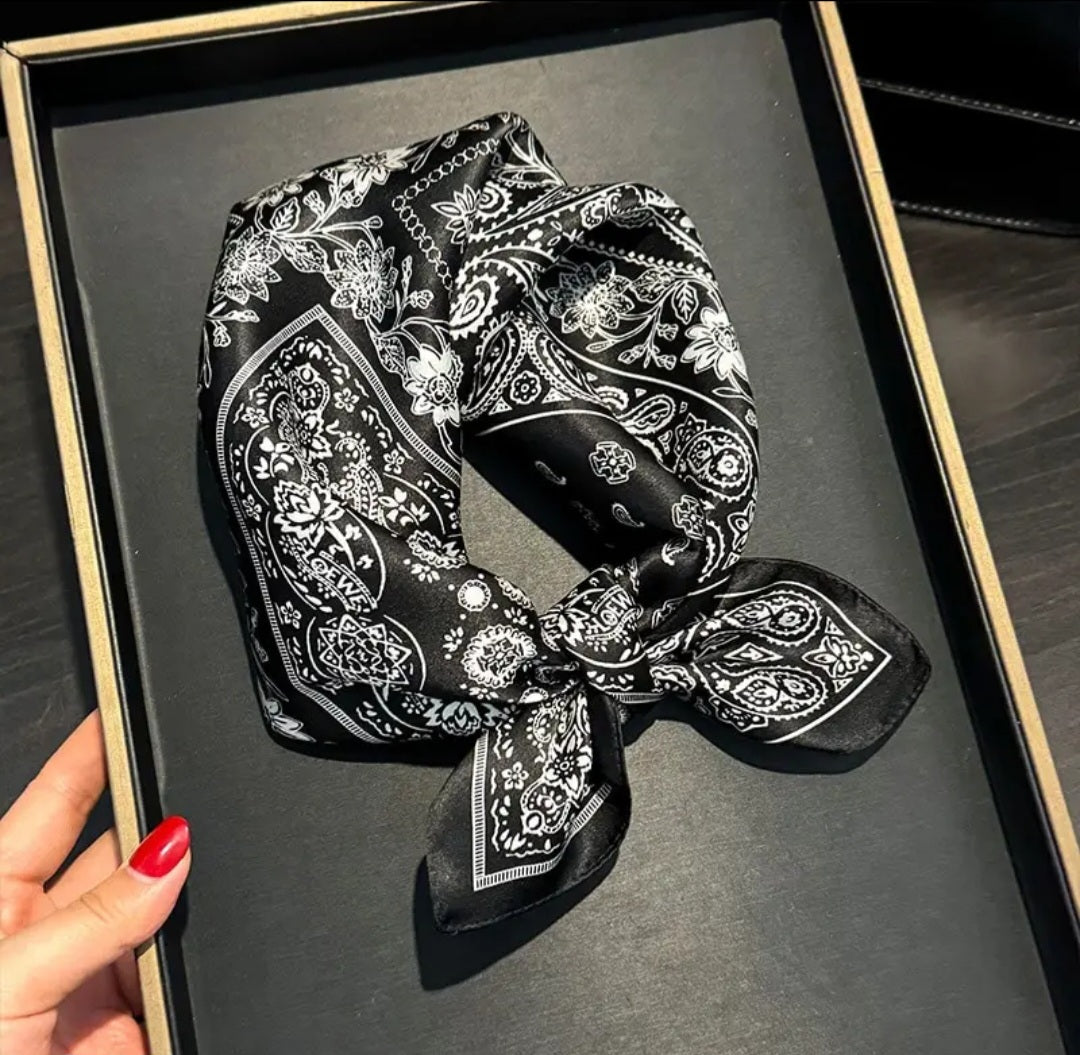 Scarf - Black Paisley