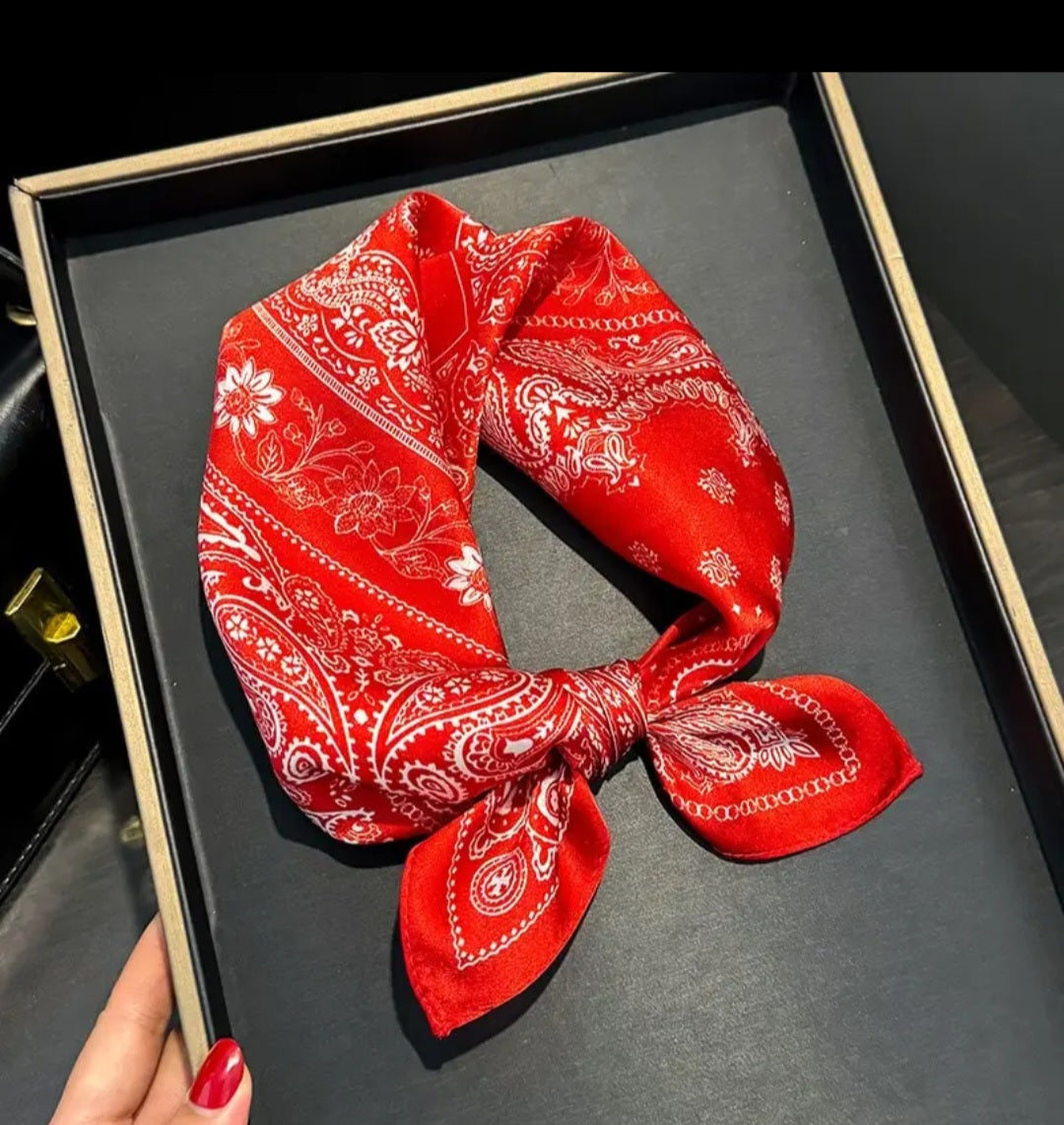 Scarf - Red Paisley