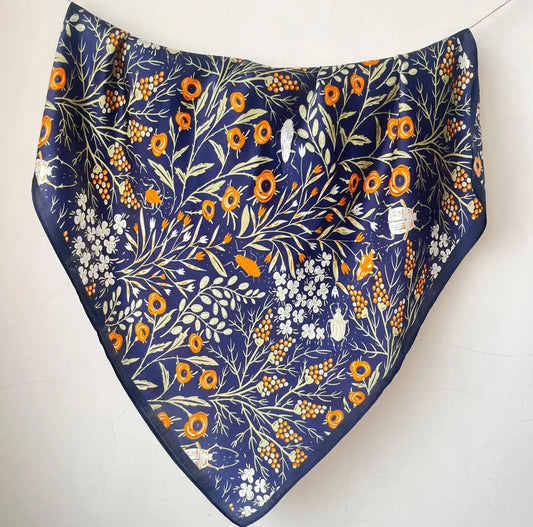 Scarf - Navy Wildflower