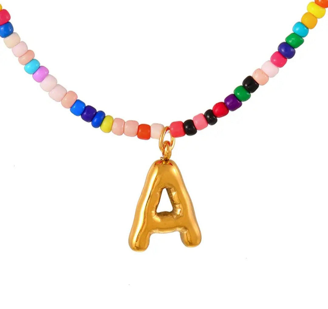 Necklace - Colorful Statement Letter