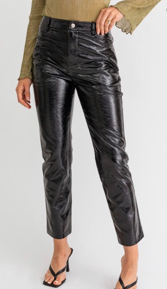 Pants| Shiny Gloss Faux Leather Pants