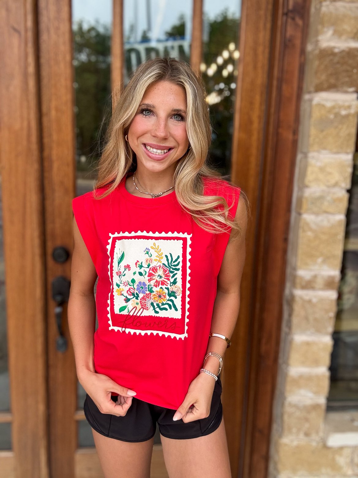 Tee - Flower Graphic Embroidered