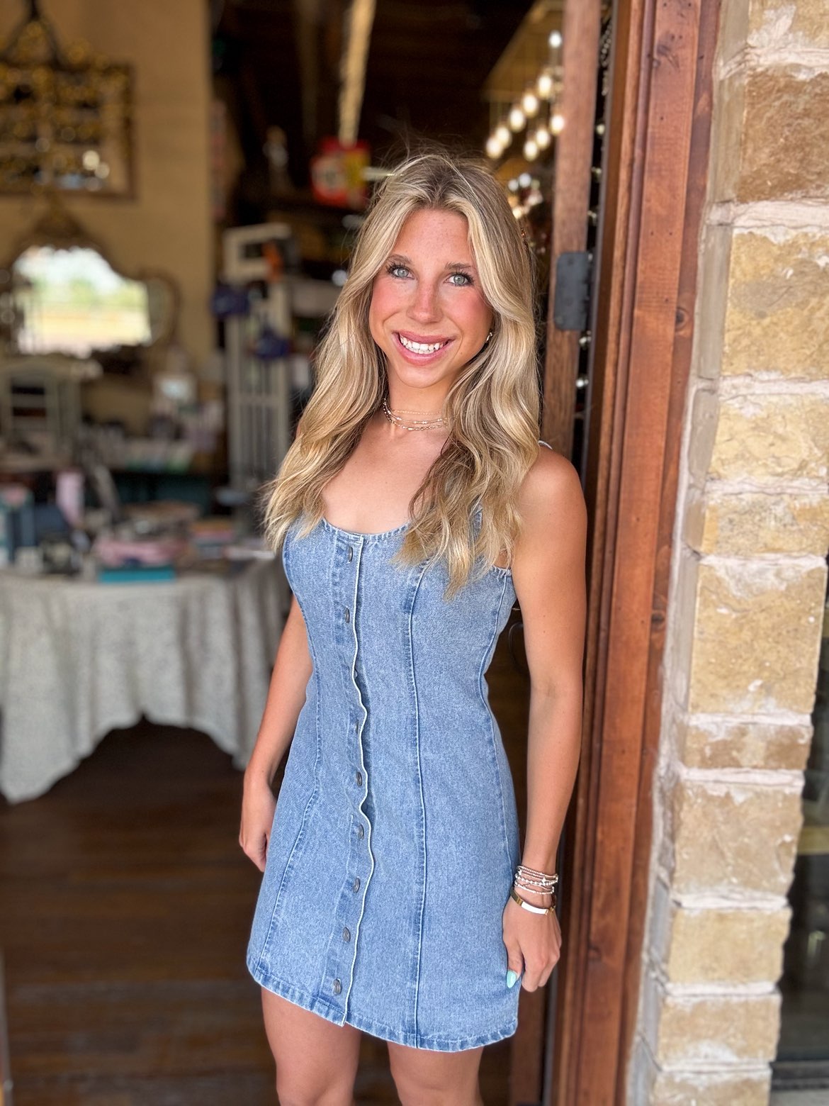 Dress - Denim Button Down Sleeveless Mini