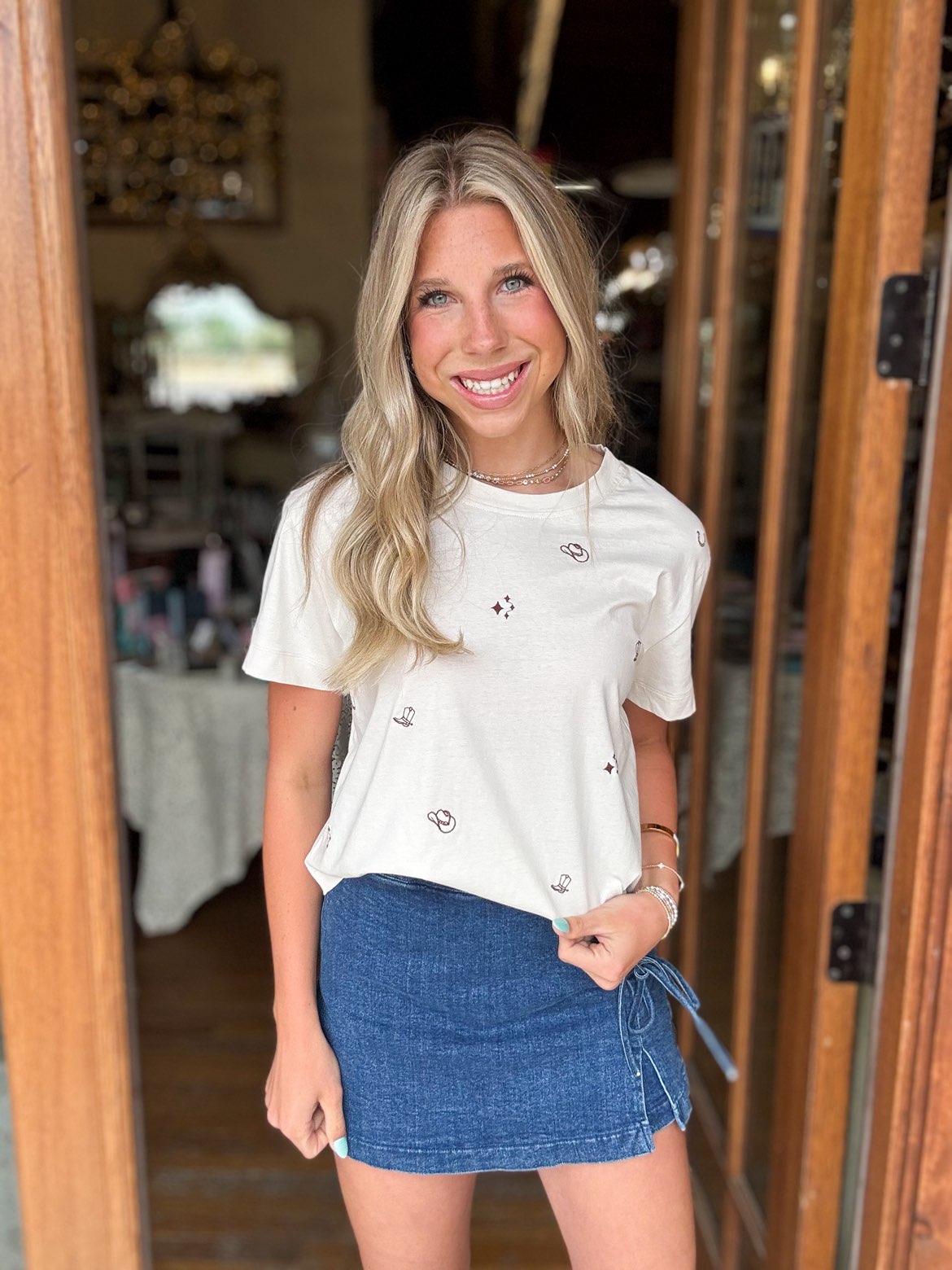 Cowgirl Embroidered Crop Top
