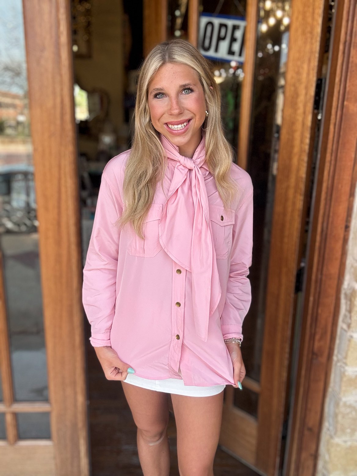 Blouse - Pale Pink 2 Way