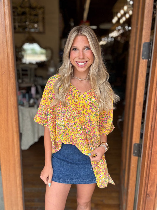 Plus Size Floral Dolman Sleeve Blouse