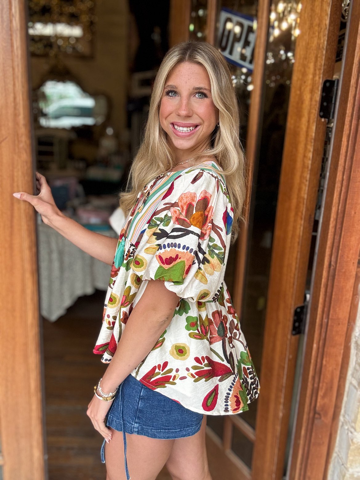 Top - Boho Bloom Tassel Babydoll