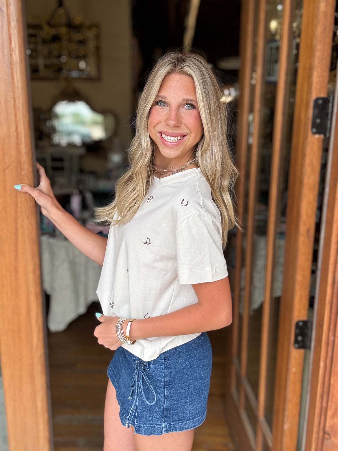 Cowgirl Embroidered Crop Top