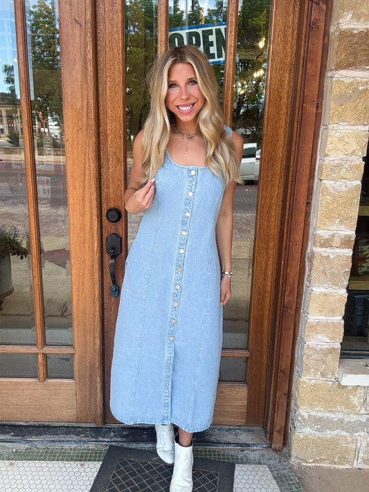Dress - Denim Sleeveless Button Down