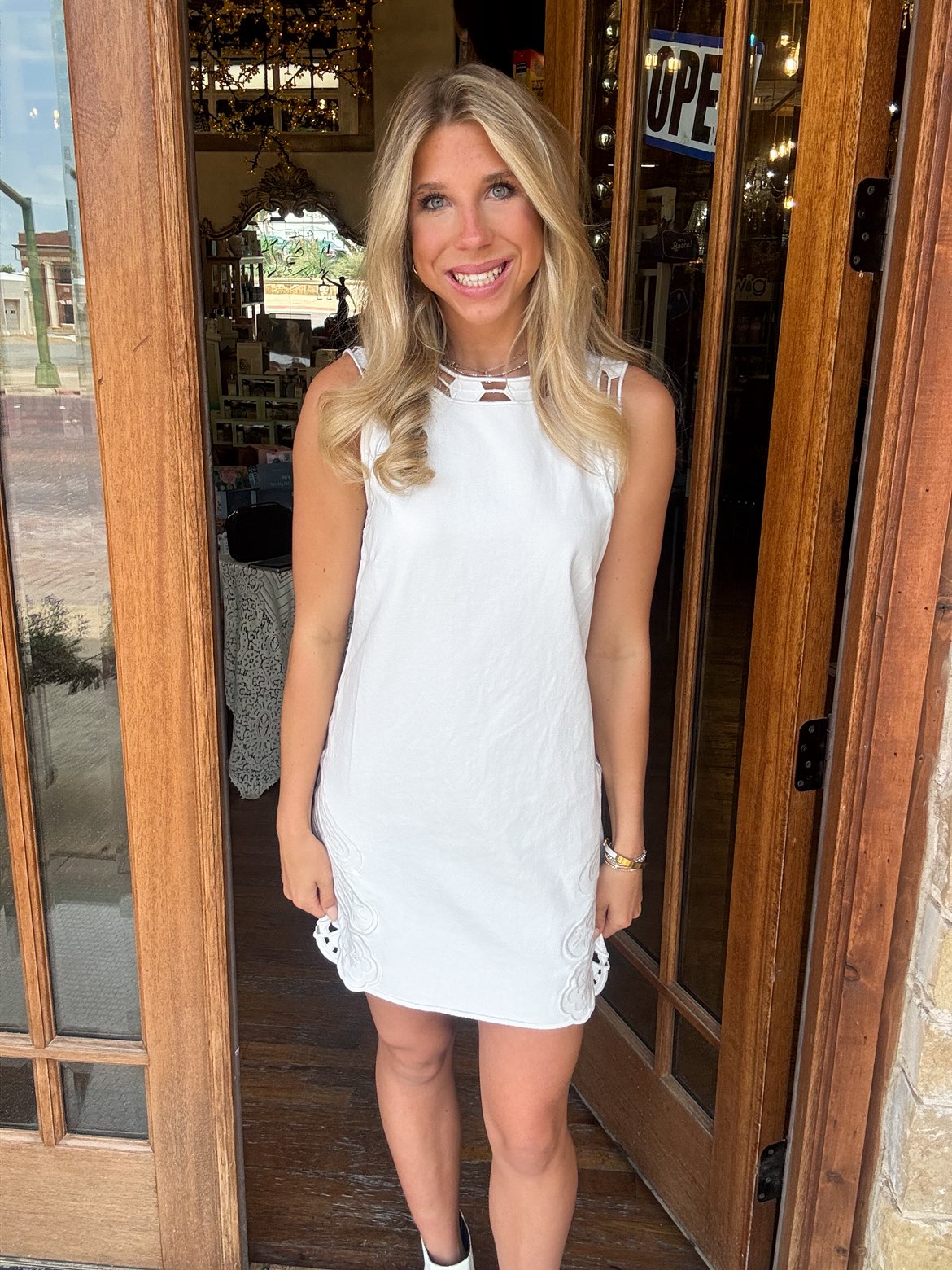 Dress - Embroidered White Shift