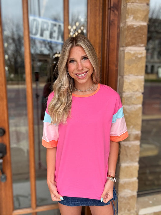 Casual Color Block Tee
