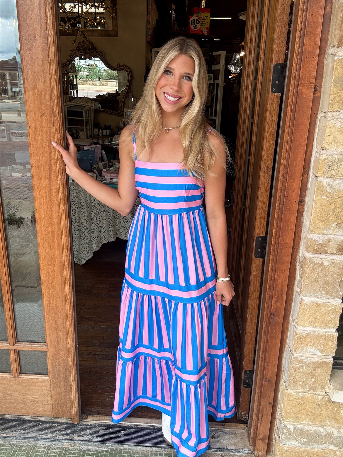Dress -  Maxi Candy Stripe Tiered