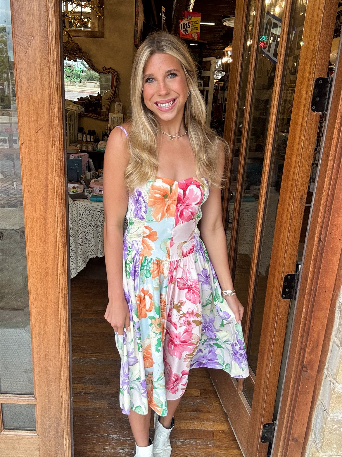 Dress - Midi Bloom Garden Smocked