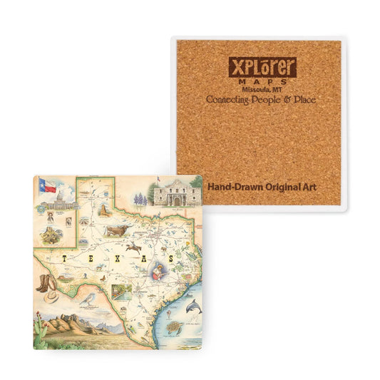Tabletop | Coaster Texas State Map Ceramic