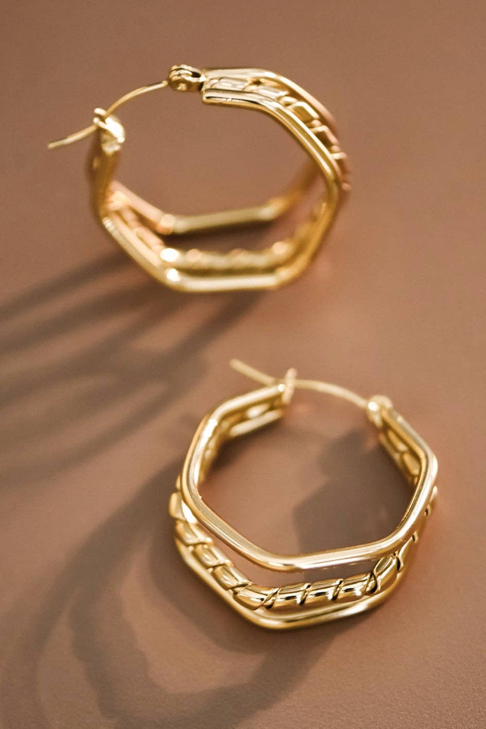 18K Gold Plated Cammy Hoop Earrings