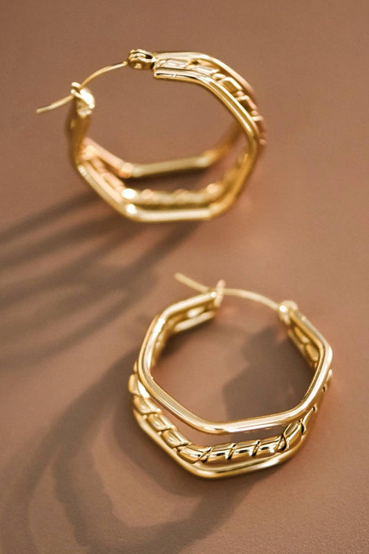 18K Gold Plated Cammy Hoop Earrings