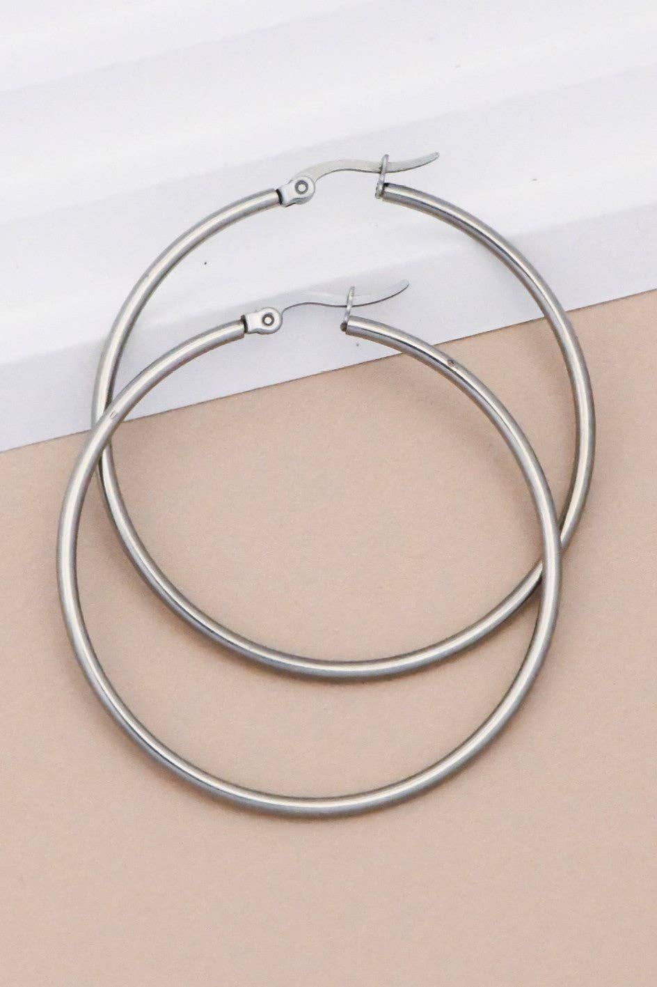 Earrings - Silver Tarnish-Resistant Hoop