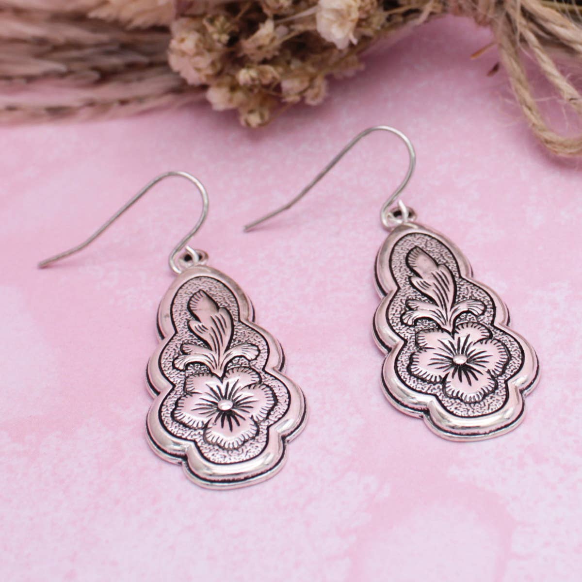 Earrings - Vintage Flourish Silver