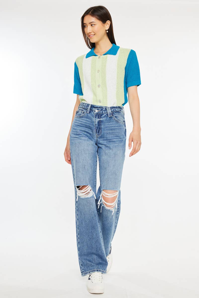 Bottoms | KanCan Jeans High Rise 90's Criss Cross Striaght