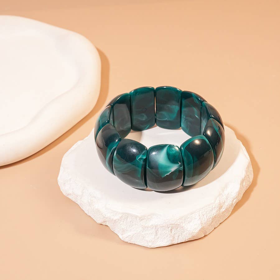 Color-Block Acrylic Stretch Bracelet