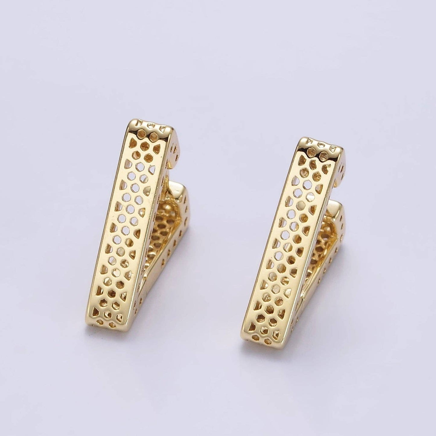 Jewelry | Earrings 20mm Heart Hexagonal Filigree Triangle Hoop