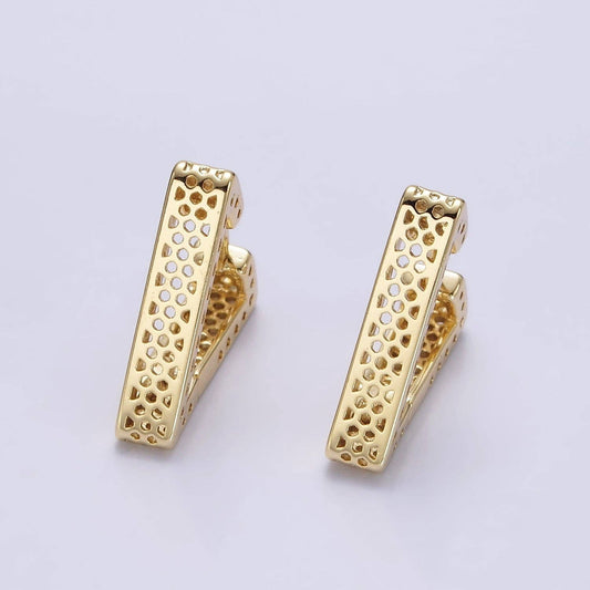 Jewelry | Earrings 20mm Heart Hexagonal Filigree Triangle Hoop