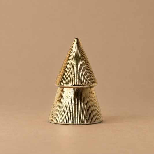 Candle - Holiday Champagne Plaid Tree Glass