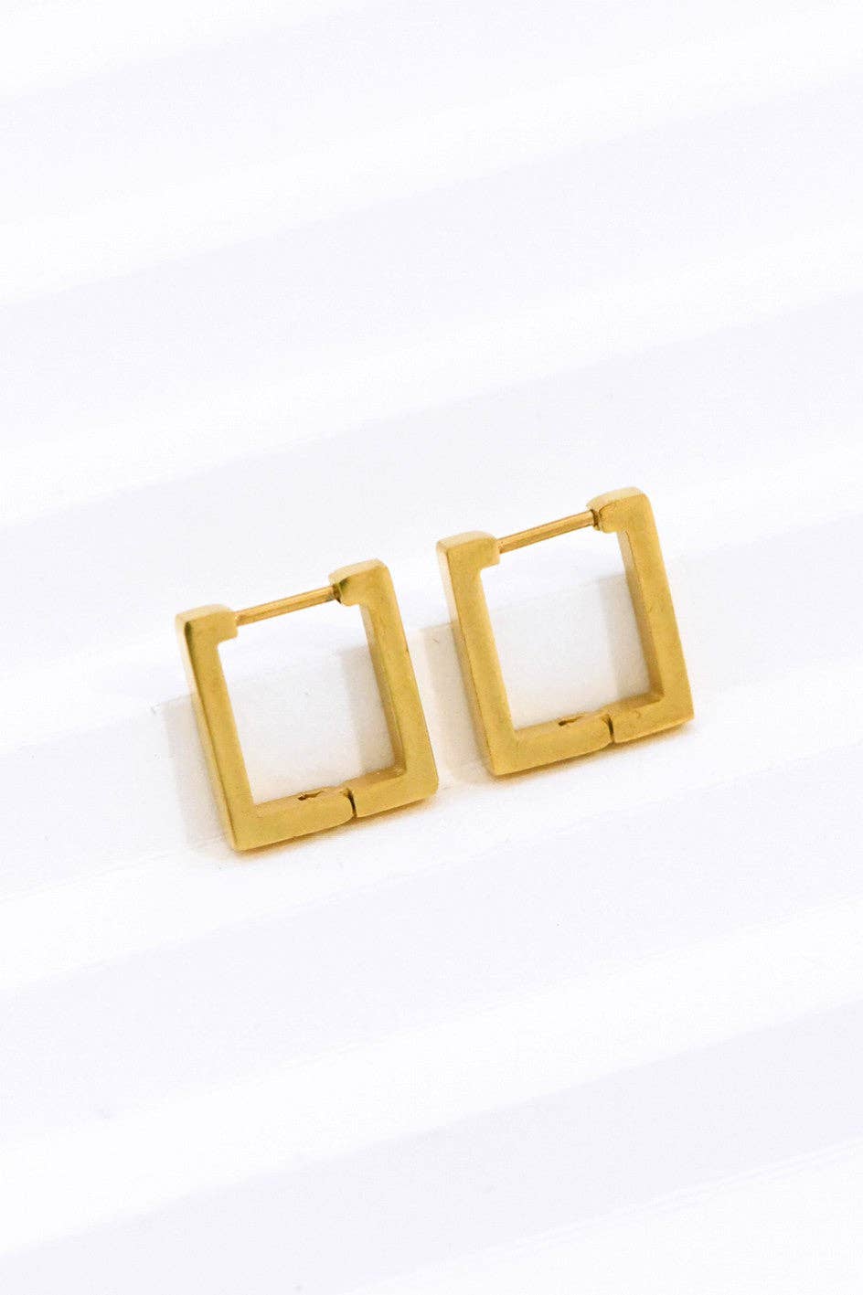 18K Gold Plated Waterproof Square Earrings