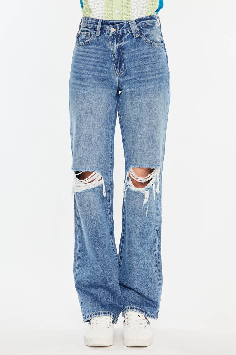 Bottoms | KanCan Jeans High Rise 90's Criss Cross Striaght