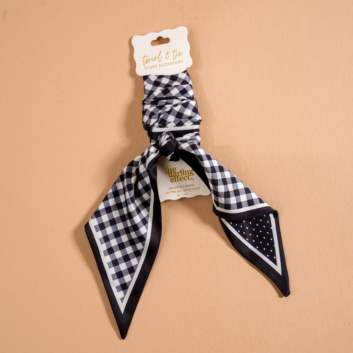 Gingham Black Tie Scarf