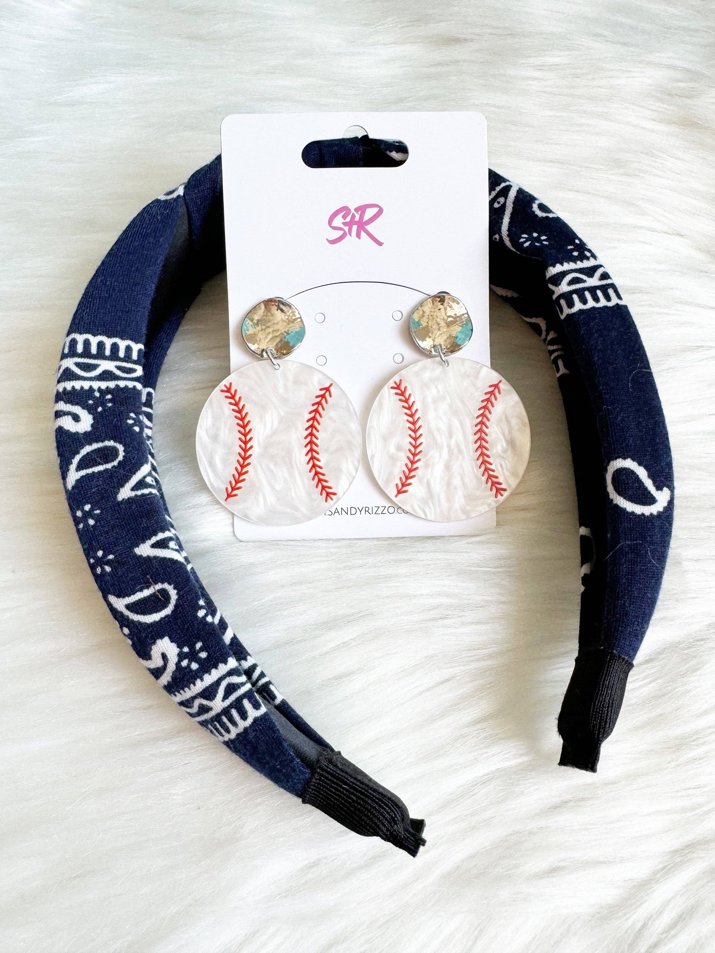 Jewelry | Earrings White Pearl Acrylic Baseball Dangle