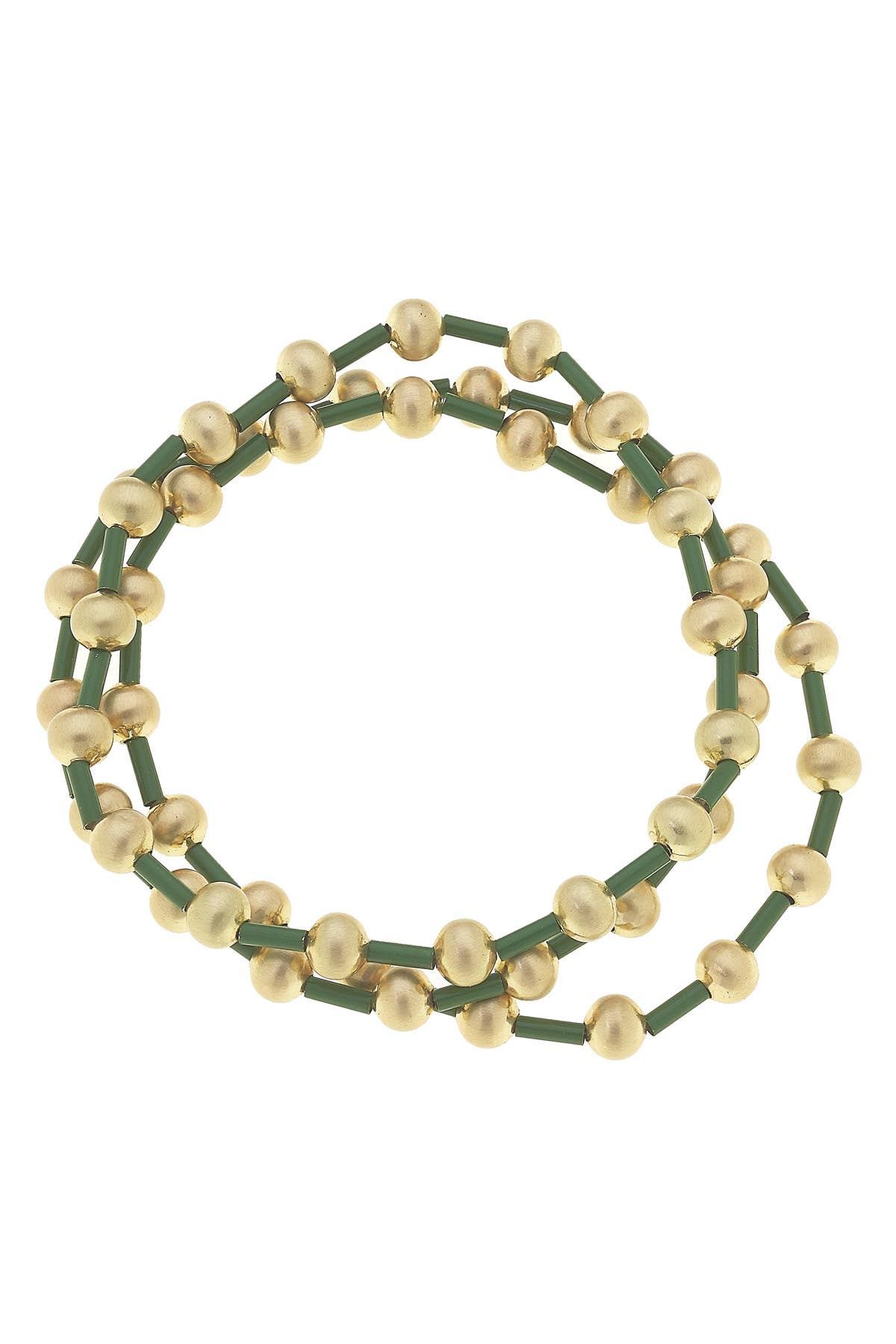 Jewelry | Bracelet Talyah Green Enamel Beaded Stretch (Set of 3)