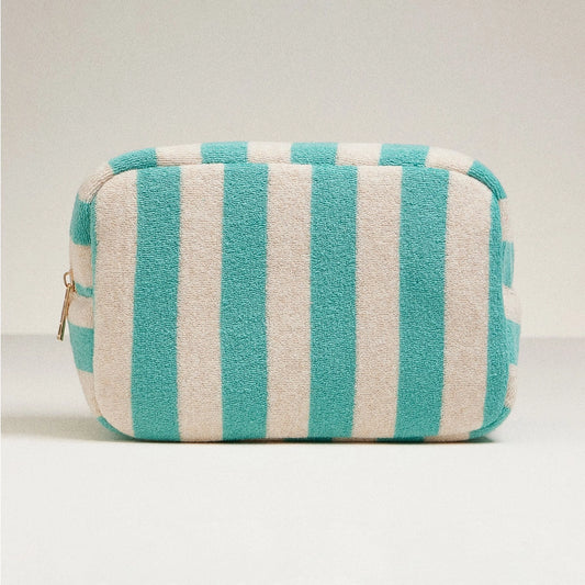 Toiletry Bag - Green Striped