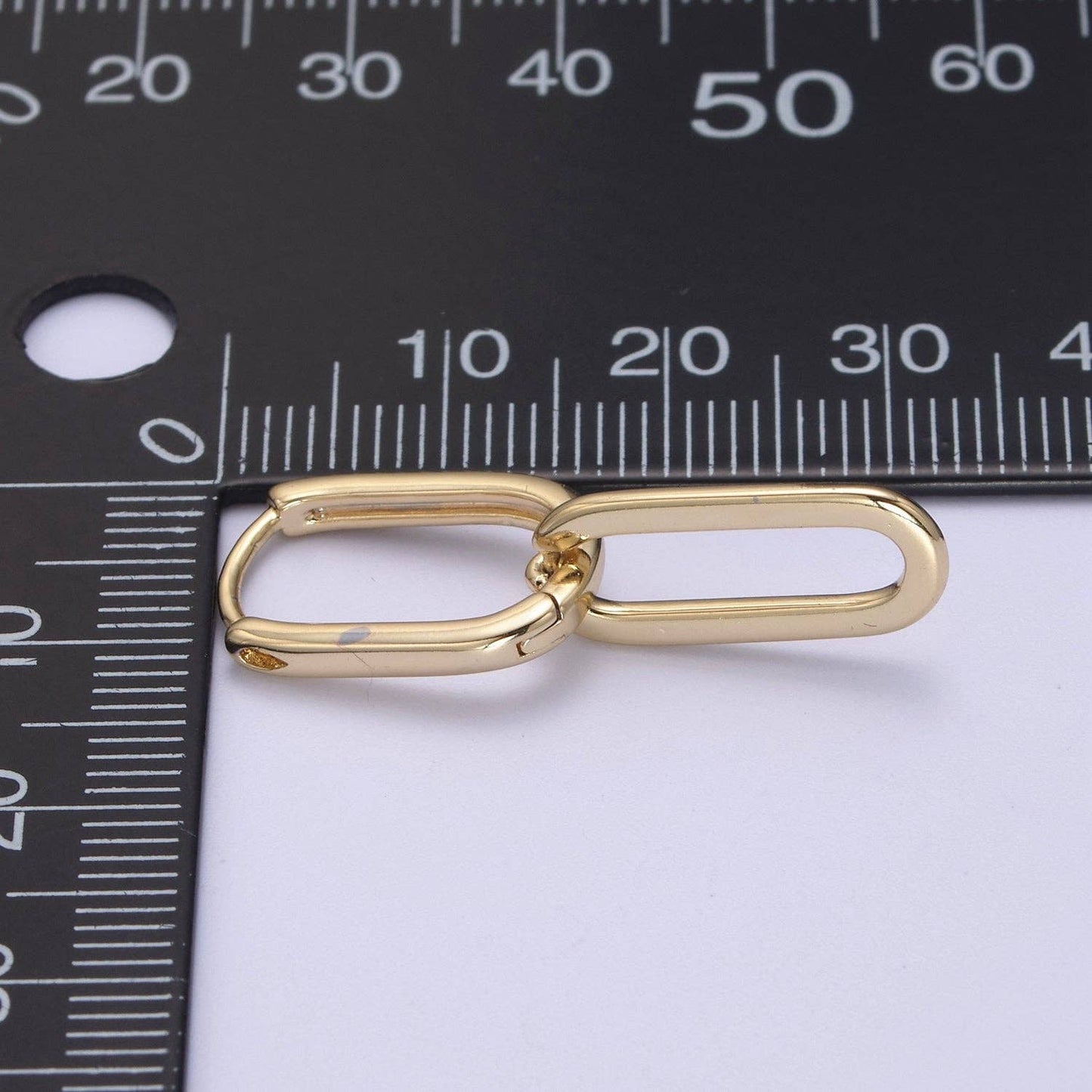 Jewelry | Earrings 14K Gold Filled Oval Hoop Chunky With Dangle Link Geometric Hoops