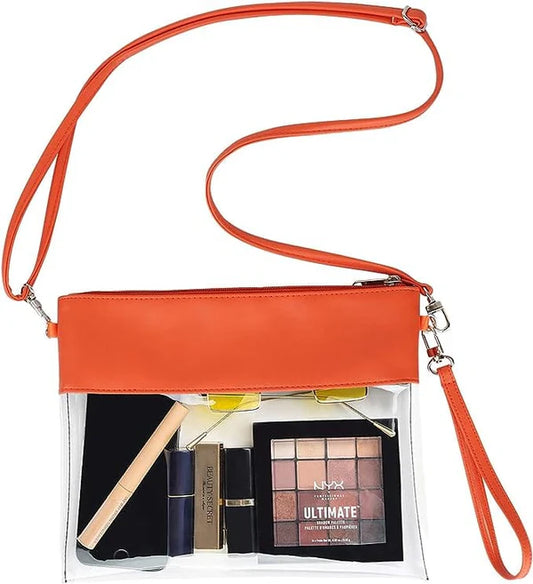 Bags | Orange Game Day Clear Crossbody