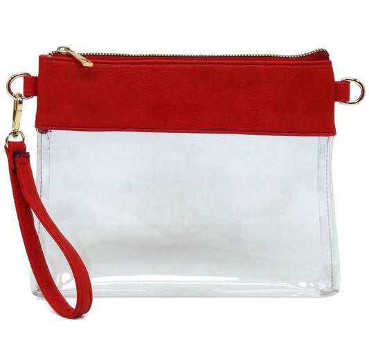 Bags | Red Game Day Clear Crossbody