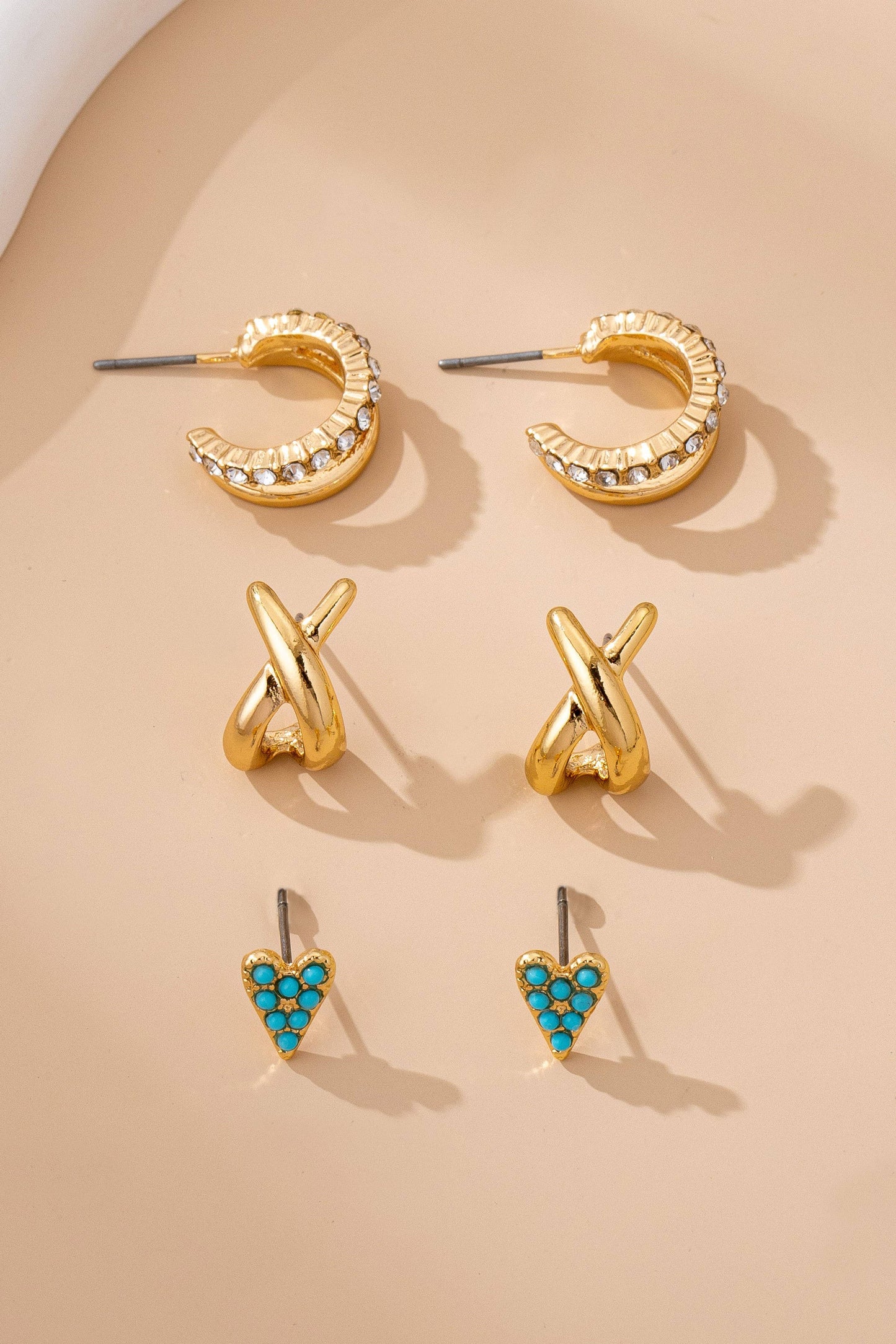 Earrings - Turquoise & Crystal Set