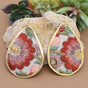 Earrings - Autumn Bloom Embroidered